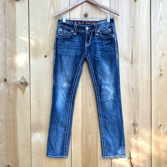 Rock Revival Esther Straight Jeans Sz 28 - Picture 2 of 8